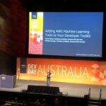 Just met my new colleague Jenny today - excited to see a full house for her talk on machine learning tools! #AWSDevDay https://t.co/Wo5ufwJj0M