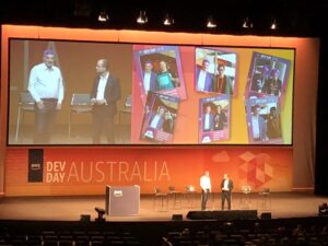 Mark the date, people. My first appearance on an AWS event big screen! 😁 #AWSDevDay https://t.co/TBH7SRTpDh