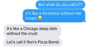 Dad has done it again. He just texted me photos of his latest barbecue invention: RON’S PIZZA BOMB. 😂🍕💣 Ready? https://t.co/tHOBwMxP47