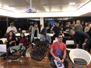 Kicking off tonight’s #sydtechleaders with a great crowd. Finally got @crankymate to one of these! @gilmae @johnallsopp @diversionary @darthted @SydTechLeaders https://t.co/UNbnLC7Ld7