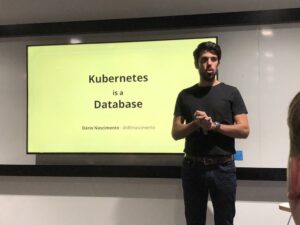 Very cool talk on Kubernetes from @dfrnascimento. He recommended this repo of awesome k8s resources: https://t.co/PDkYAXjfIk #awsdevwarrior https://t.co/Rr5dkGoq7o