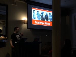 Happy birthday to @200okpublic, who is celebrating with a talk that appears to be an extended Trainspotting rant. 😂 #wdyk https://t.co/EFKQJ8GCvD