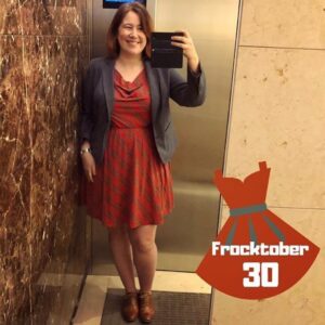 #frocktober 30: Plaid Myrtle dress from @colettepatterns, made by me! #pockets #workelevatorselfie (I hit my fundraising goal today! Thanks to everyone who contributed. Keep those donations coming...) https://t.co/Y1RNrgMGjq https://t.co/U1gGGUGDkE