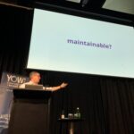 “Architects love to throw out a word like ‘maintainable,’ drop the whiteboard marker, and walk out of the room... leaving all the develops looking confused.” Yup. #yow18 @neal4d https://t.co/XSuXW5PTBX