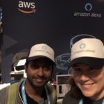 Me and my new hat buddy are very excited about the @amazonecho giveaway in ten minutes. Head to the AWS booth! #Yow18 https://t.co/fzC70miTZw