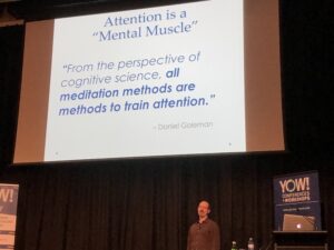 The irony of tweeting my realisation during @randyshoup’s talk that I need to build my mental muscle so I can focus more... #yow18 https://t.co/imTB3JovCU