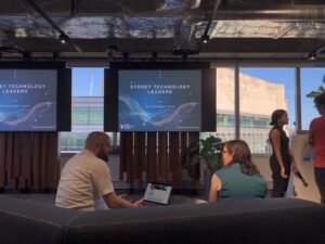 A big crowd for the final #sydtechleaders meetup of 2018: a Techtivus for the Rest of Us! @hannahyanfield and @gilmae are also emceeing for the first time! 🎉🎅❤️ https://t.co/PIlqC2khbb