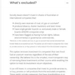 TIL that @AustralianSuper have a "Socially Aware" option that excludes companies involved in coal, oil, gas, tobacco, munitions as well as those with single gender boards or human rights red flags. YES. Starting 2019 off by switching NOW. ✊ https://t.co/K5yeWIDOvJ