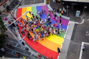 RT @CloverMoore: The rainbow crossing is officially open! #SydneyRainbowCrossing https://t.co/0uAaNWZjwg