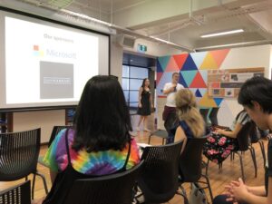 Yay! @developerjack and @IngaPflaumer kicking things off for @gdcfpday in Sydney at @MSFTReactor. Thanks also to @LookaheadSearch for sponsoring! https://t.co/kxqykUrZvX