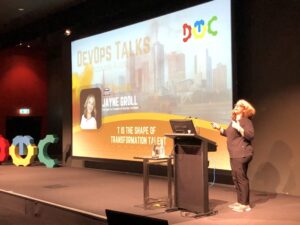 Hearing some fascinating statistics from @JayneGroll of @DEVOPSINST about DevOps skills and jobs in demand, and trends across market. #dotc19 #devops https://t.co/0Cfd6Isbp0