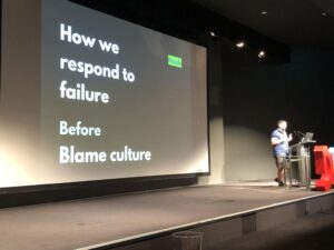 Sydney DevOps legend @auxesis giving an overview of how culture and thinking has changed in past 10 years. Shift to blameless culture, organising ourselves around the deployment pipeline - these are big changes! #dotc19 #devops https://t.co/cHMaPW3Bt5