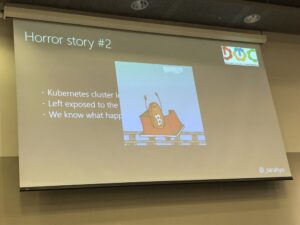 So far every container security horror story @_sarahyo has told ends with Bitcoin mining. Because of course. 😂 #dotc19 #dotcnz #devops https://t.co/pXctHZJIjS