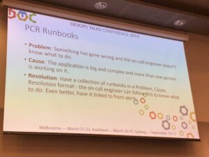 PCR runbooks can be really helpful for on-call engineers, but they can also introduce bias when folks rigidly follow steps rather than look at the problem in front of them. @amirmohtasebi #dotcnz #dotc19 #devops https://t.co/QNgBRvQ23n