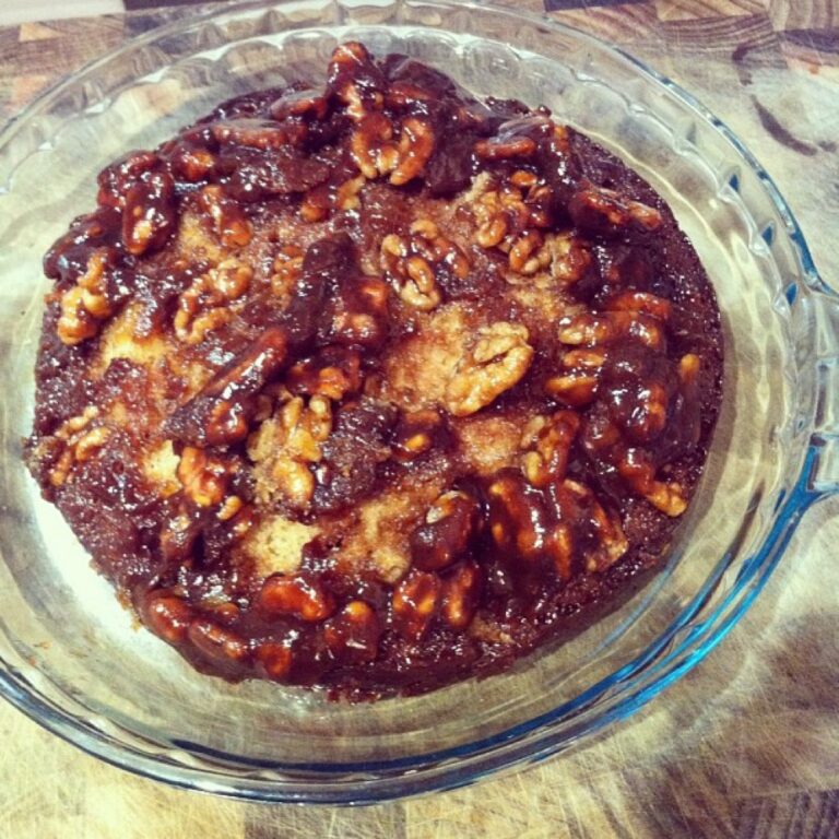 I made you a Caramel Walnut Upside-Down Banana Cake, but my coworkers eated it all up.