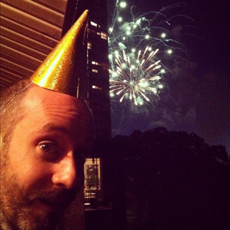 Mr Snook and the 9pm fireworks.