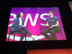 Nice crowd for Maria Sokolova in conversation with Rupert Bryant-Greene from @Xero, talking about identity management and security. #AWSSummit https://t.co/3jzBOLgzuN