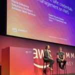 Nice crowd for Maria Sokolova in conversation with Rupert Bryant-Greene from @Xero, talking about identity management and security. #AWSSummit https://t.co/3jzBOLgzuN