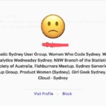 Here we go again: Get random "Goodday to you my new friend" @Meetup message from a dude I don't recognise. Click on profile. See that he's joined a bunch of women in tech groups, presumably to meet ladies. Reply telling him not to do that, then hit the block button. 😡 https://t.co/c8pCLvK6GY