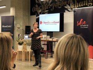 Kate from @StartSomeGood sharing insights about storytelling, and the importance of telling women’s stories too. Platforms and startups that prioritise women’s stories, safety, and values will disrupt the Internet. #SheStarts @shestarts https://t.co/eWlMymNt16