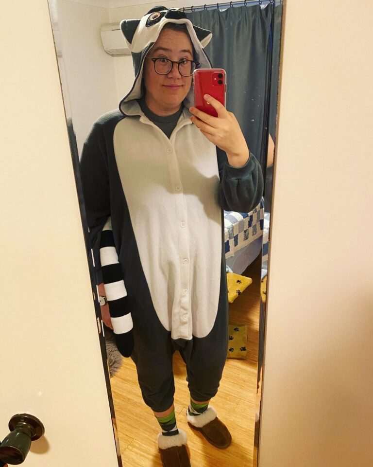 It’s Pajama Day while working from home today. I must say, I’ve gotten a LOT more wear out of my lemur onesie than I expected when I bought it. 😂 @insideamazon #bepeculiar