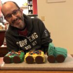 A happy boy and his choo-choo cake. Happy birthday Snookums! (Cake damn near defeated me. Icing *everywhere*.) 😅🚂🎂 https://t.co/xbY8SlFHLj