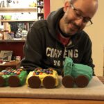 A happy boy and his choo-choo cake. Happy birthday Snookums! (Cake damn near defeated me. Icing *everywhere*.) 😅🚂🎂 https://t.co/xbY8SlFHLj