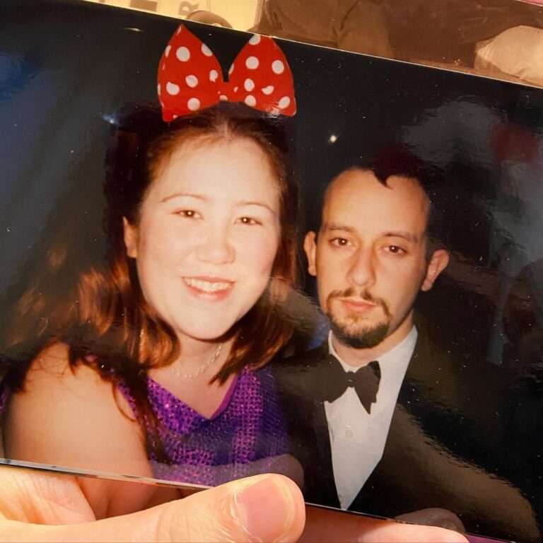 Fairly certain this was from the Netdecisions Summer Party circa 2001. WHAT BABIES WE WERE. (We were supposed to wear something representative of our home countries, hence my Minnie ears. IIRC the Snook had a small koala patch pinned inside his dinner jacket.)