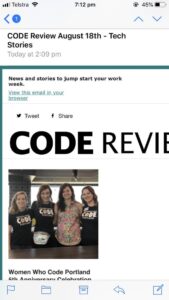 It’s always fun to open a @WomenWhoCode email and recognise someone I’ve met! Hey @amylouboyle!! 👋 https://t.co/s5hVuNgBrA