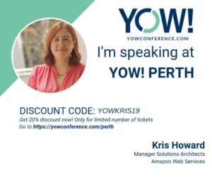 Less than two weeks to YOW! Perth! I'll be there talking about serverless and sharing my journey building a serverless meetup calendar application. Hope to see you there. (And hey, you can use YOWKRIS19 to get 20% off your ticket!) @yow_conf #yowperth19 https://t.co/xedgy7JhYZ