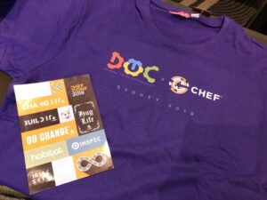 Next up is @AnthonyRees from @chef talking about “The Coded Enterprise”. He and the Chef team earned my love today by offering curvy cut t-shirts in an actual COLOUR! 👏👏 #dotc19 #dotc https://t.co/9OLi5p2vx2