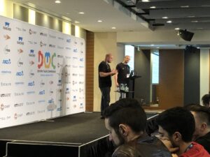 Next up is my colleague Brandon Grenier from @awscloud and Yuri Belenky from @NAB talking about Continuous Governance. Again, emphasis on expressing things in code, lots of automation. DevGovOps? 🤔 #dotc19 #dotc https://t.co/1vNXMYtyaN