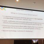 Next up is my colleague Brandon Grenier from @awscloud and Yuri Belenky from @NAB talking about Continuous Governance. Again, emphasis on expressing things in code, lots of automation. DevGovOps? 🤔 #dotc19 #dotc https://t.co/1vNXMYtyaN