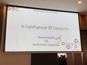 Next talk is @auscharwood talking about mental health, EQ, and performant leadership. “Social media is bullshit. Constant smiling is not high performance.” WELL SAID. 👏 #dotc19 #dotc https://t.co/FOlz2ix2bn