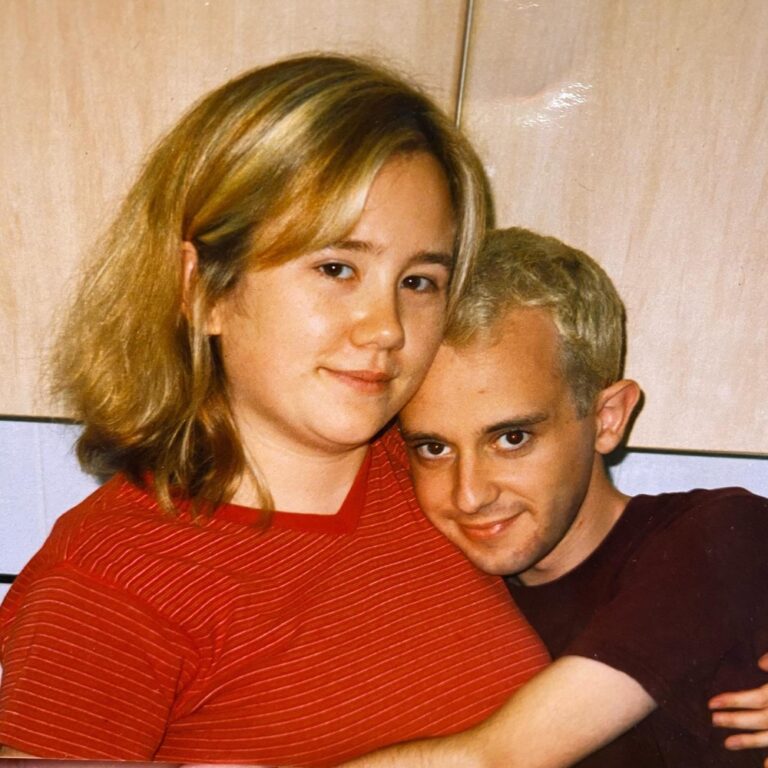 Tonight’s packing unearthed another old photo, this one from that brief time when my boyfriend was a tiny blond vampire. 🧛❤️