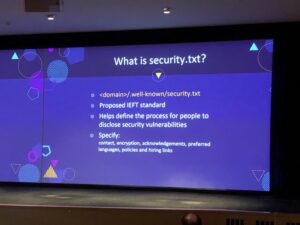 The fear of getting a security disclosure tweet like these from @briankrebs keeps people like @kjacobsen awake at night. What’s the solution? security.txt #dddsydney https://t.co/Vjj1ccWlGT