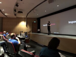 Final speaker is @meliss_houghton on Imposter Syndrome - such an important topic! #dddsydney https://t.co/fMkzuGUuI5