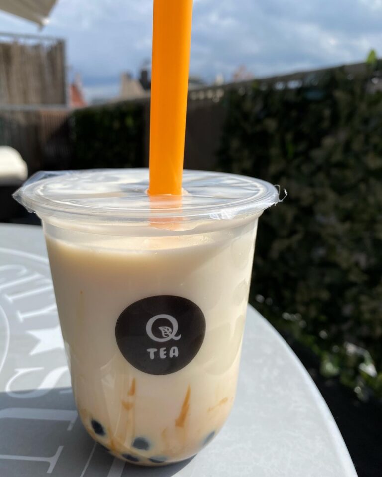 Bubble tea shop around the corner, and its signature drink is a “Dirty Cutie.” How could I not?!