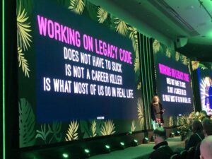 Working on legacy code - does not have to suck - is not a career killer - is what most of us do in real life Nice advice to keep in mind at a tech conference when the tendency is to get dazzled by the new! @julielerman #BuildStuffLT https://t.co/FHHiL4i82a