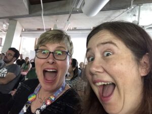 Woo! @Amys_Kapers is speaking and the @yow_conf cheering squad is in the house. 👏🦆 #DDDBrisbane https://t.co/QQQZGNAkmy