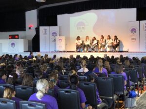 Keynote finished! Now the panel is on. I cheered embarrassingly loudly when Ritu, who is in year 10 at Blacktown High School, proudly announced that she was on an all girl robotics team. ❤️🤖👏 #awsgirlstechday https://t.co/DZYQ9fCwUY