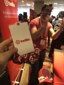 Love @twilio’s approach to tech conference swag - non-black/blue/grey shirts and actual SCRUNCHIES! 😍 Thanks @philnash. #yow19 https://t.co/APYMb344id