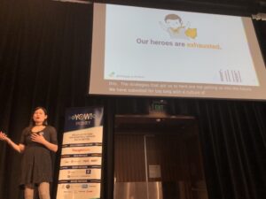 We have subsisted on heroism in the engineering and operational fields for way too long. Our heroes are exhausted. #yow19 @lizthegrey https://t.co/uQ662acjI5