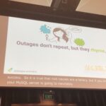 Outages don’t repeat, but they do rhyme. I like this analogy. @lizthegrey #yow19 https://t.co/WyNob0FLDg