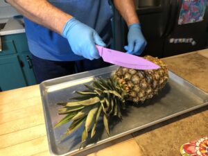 It has begun! First step is pineapple surgery to remove the core. #swineapple 🐷🍍 https://t.co/GfH1BIwOqs