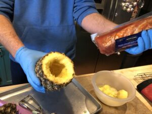 It has begun! First step is pineapple surgery to remove the core. #swineapple 🐷🍍 https://t.co/GfH1BIwOqs