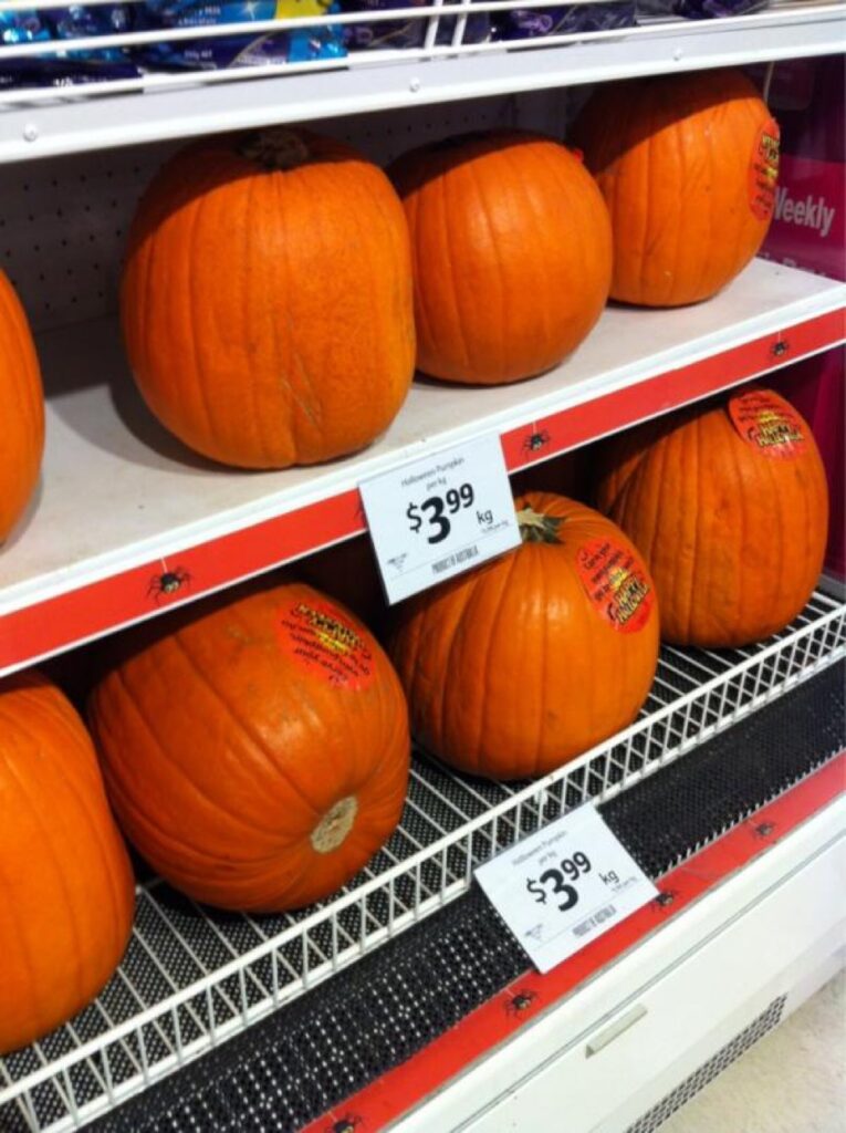 Halloween Pumpkin Price Watch Update: $4/kg at Coles Broadway. I still held off buying. http://t.co/sba3ZM3u