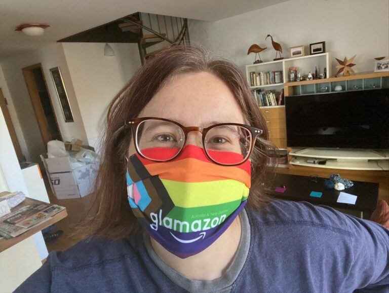 TFW you get a big care package full of #glamazon masks and Aussie animal stickers! ❤️🏳️‍🌈 @hereataws #bepeculiar