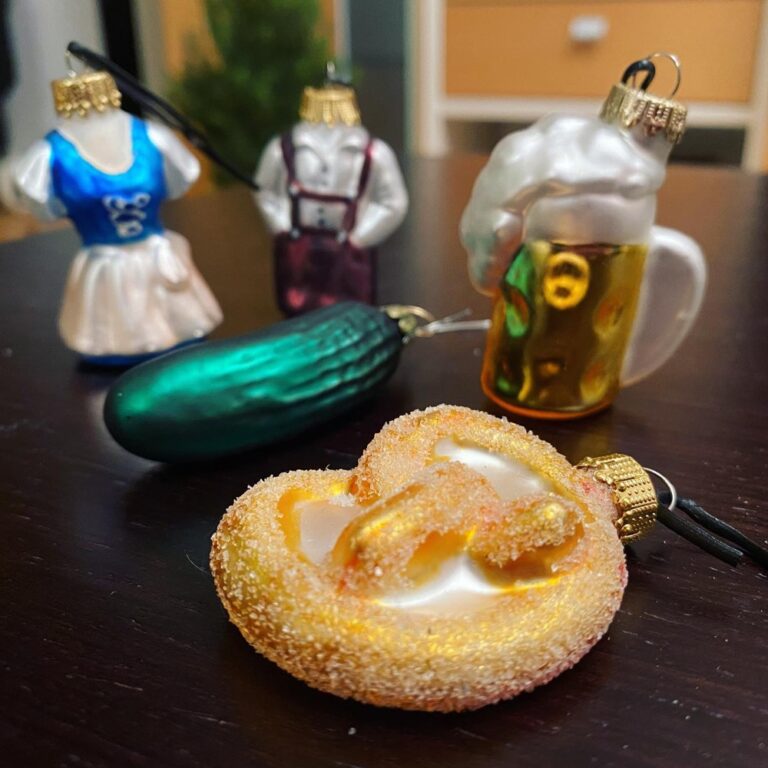 We found an antique shop-turned-Christmas market and bought some special Munich ornaments, including my very own Weihnachtsgurke (Christmas pickle)!