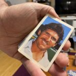 "It's an Allan Border 'Butter 'em up' card! It came out of a packet of butter. I wonder what it's worth these days on Ebay??" (The answer is 72 cents.) https://t.co/vQKwRHdWYW